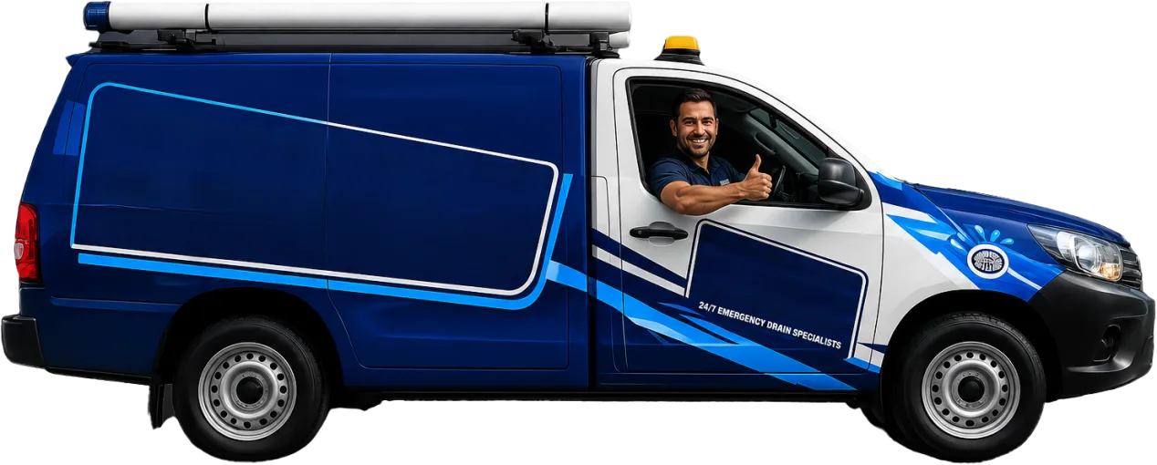 Our drain service van out on a Kentlyn job